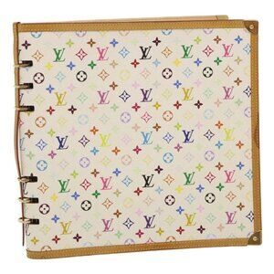 LOUIS VUITTON Monogram Multicolor Vendredi Note Cover Book White LV Auth